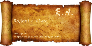Rojcsik Alex névjegykártya